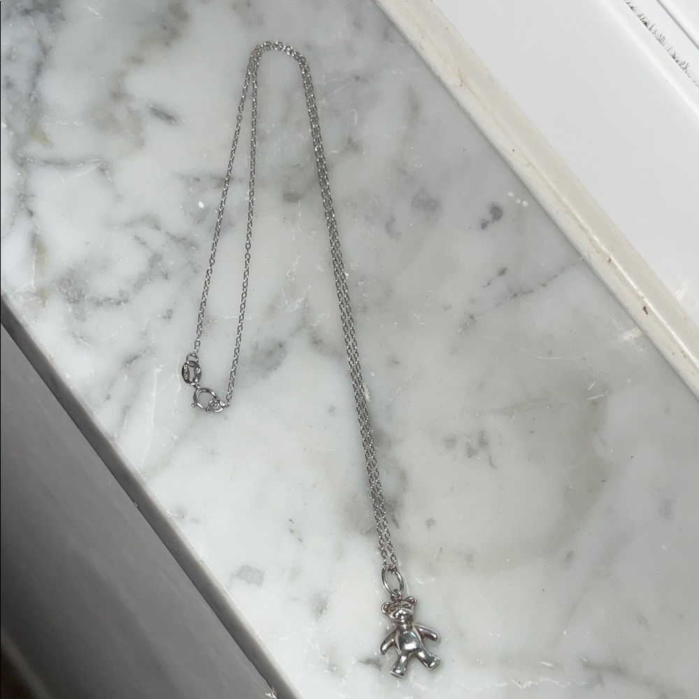Tiffany & Co bear charm necklace
